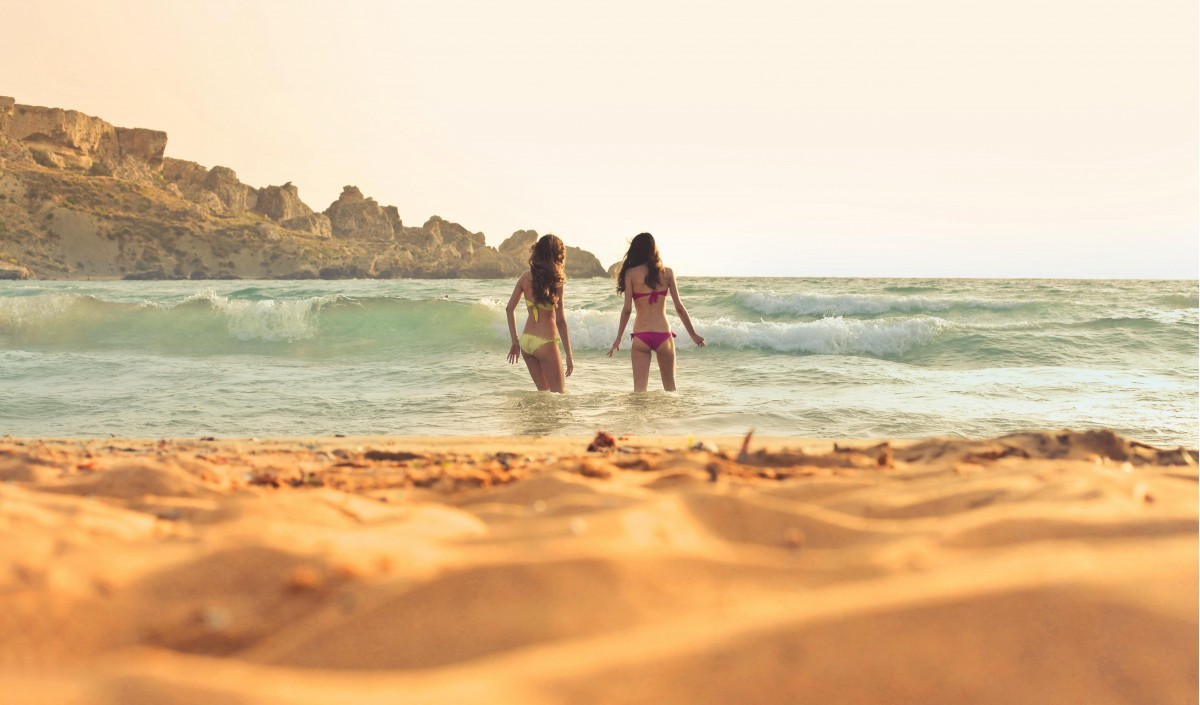 girls on the beach